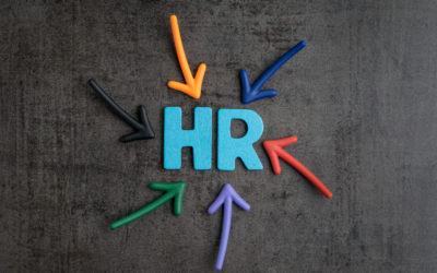 HR image with multicoloured arrows pointing to the letters